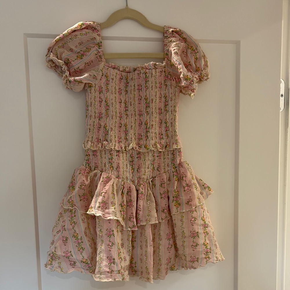 Katie J NYC Pink and Green Casual Dress